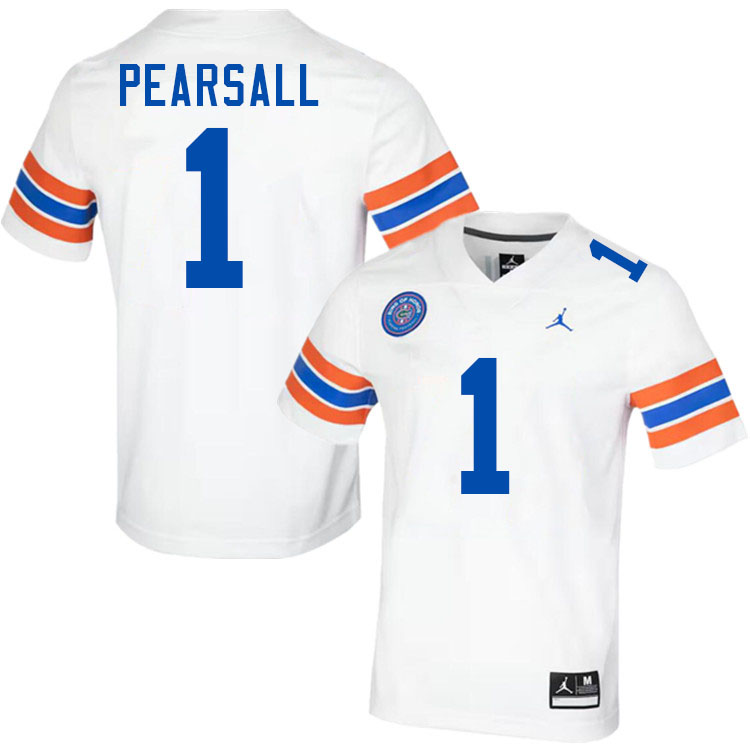 Ricky Pearsall Florida Jersey,Florida Gators #1 Ricky Pearsall Jersey Youth Uniforms-Throwback White